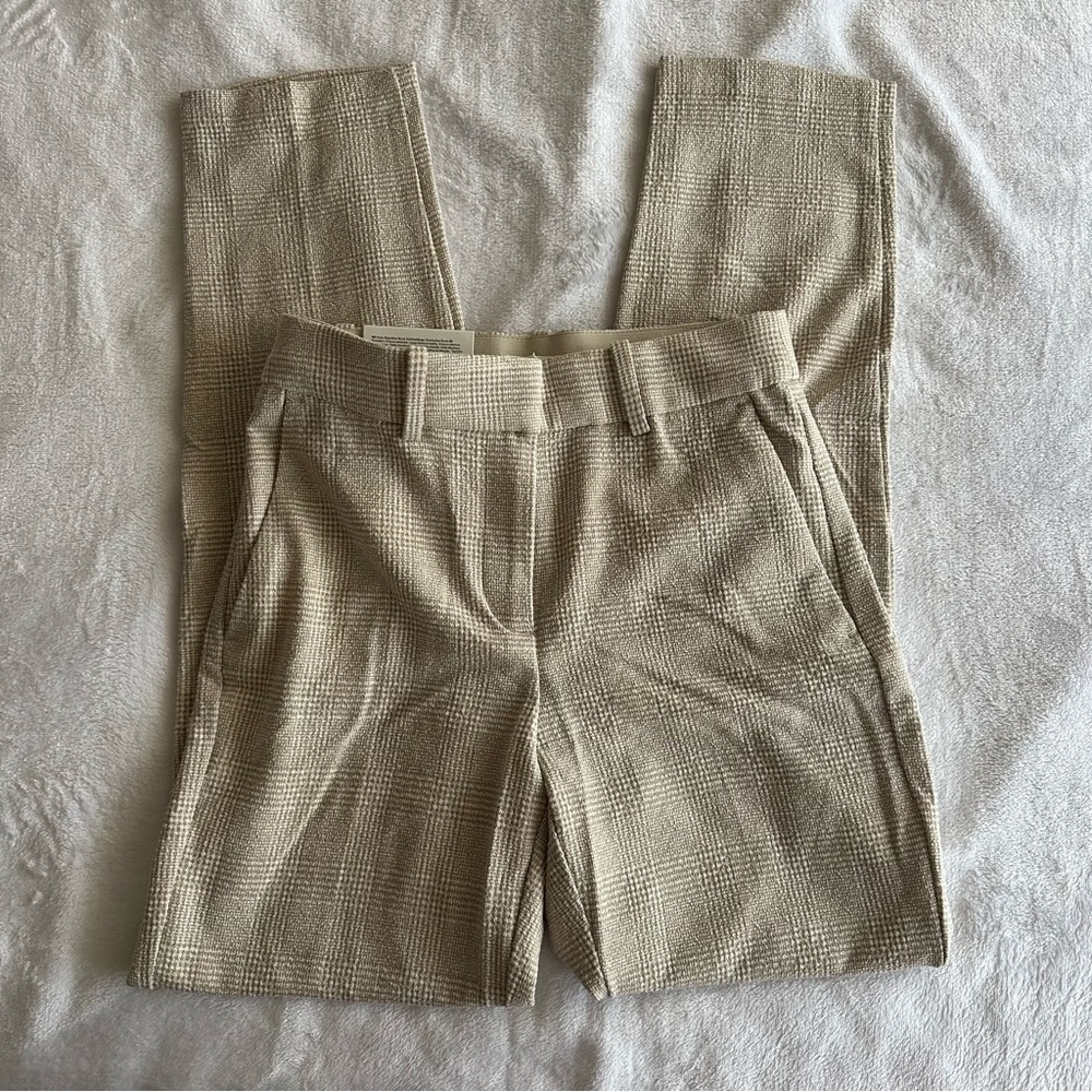 H&M Beige Plaid Dress Pants Slacks